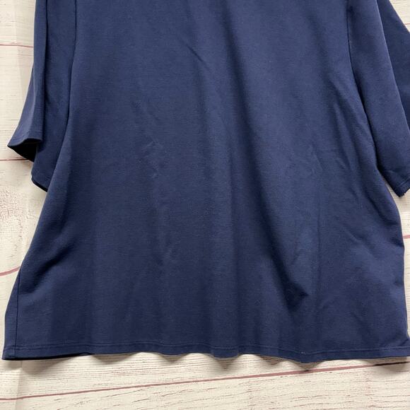 Ripley Rader Navy Ponte Knit Short Sleeve Top size 4+ US size 3X (18-20) - Picture 4 of 9